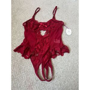 NWT Avidlove red lace lingerie bodysuit